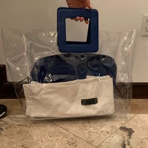 Clear PVC Alexis Bag with Cobalt Accents